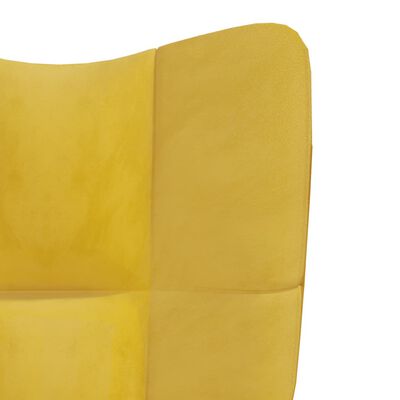 vidaXL Stol za sproščanje s stolčkom gorčično rumen žamet