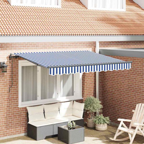 vidaXL Retraktilna tenda Modra 300 x 200 cm blago
