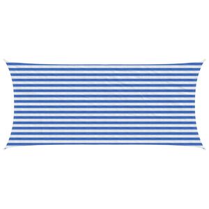 vidaXL Senčna platna Modra in bela 2 x 5 m HDPE