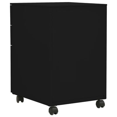 vidaXL Premična omara za dokumente črna 39x45x60 cm jeklo