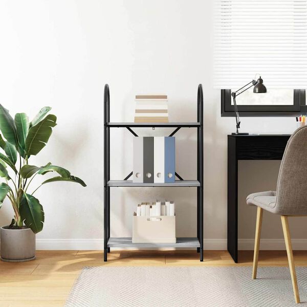 vidaXL Knjižna polica Siva Sonoma 60 x 30 x 109 cm Konstruiran les