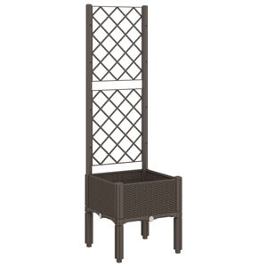 vidaXL Cvetlično korito z oporno mrežo rjavo 40x40x142 cm PP