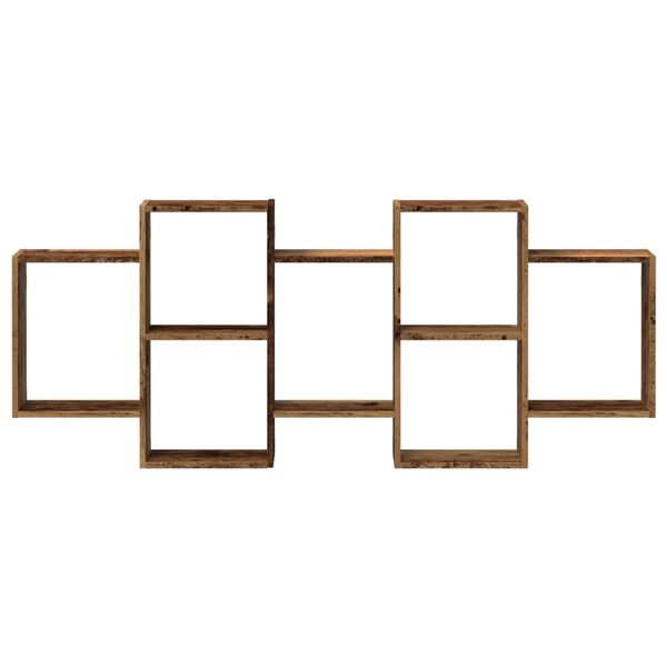 vidaXL Stenska polica starinski les 159x18x65 cm inženirski les