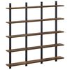 vidaXL Stenska polica Dimljen hrast 102 x 13,5 x 102 cm Inženirski les
