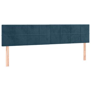 vidaXL Posteljno vzglavje temno modra 200x5x78/88 cm žametna