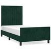 vidaXL Posteljni okvir brez vzmetnice temno zelen 100x200 cm žamet