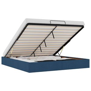 vidaXL Otomanski posteljni okvir brez vzmetnice modro 200x200 cm blago