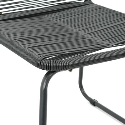vidaXL Zunanji stoli 2 kosa poli ratan črne barve