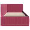 vidaXL Kotna postelja z vzglavjem Vinorodna rdeča 90 cm x 190 cm Žamet