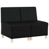 vidaXL Modularna sofa enota brez naslonov 2 pcs Črna 55 x 74 x 82 cm