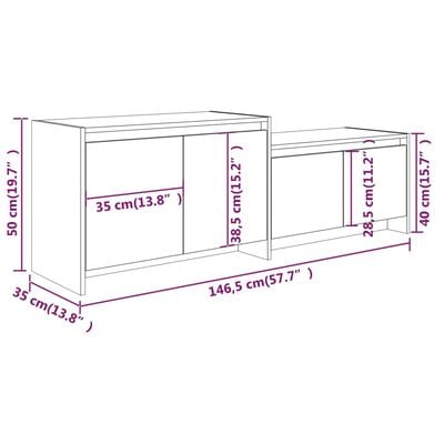 vidaXL TV omarica rjavi hrast 146,5x35x50 cm iverna plošča