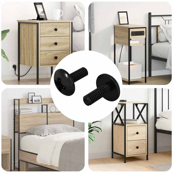 vidaXL Močvarni vijaki 2 pcs Črna M4 x 10 mm Jeklo