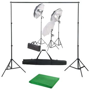 vidaXL Fotografski studijski komplet s svetilkami in ozadjem