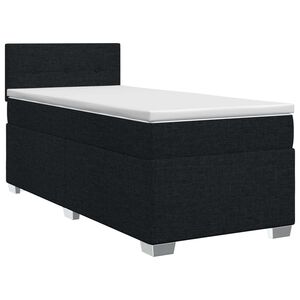 vidaXL Postelja boxspring z vzmetnico Črna 80 x 200 cm Blago