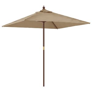 vidaXL Vrtni senčnik z lesenim drogom taupe 198x198x231 cm