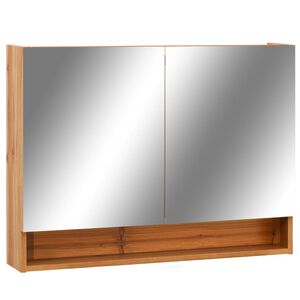 vidaXL LED kopalni&scaron;ka omarica z ogledalom hrast 80x15x60 cm MDF