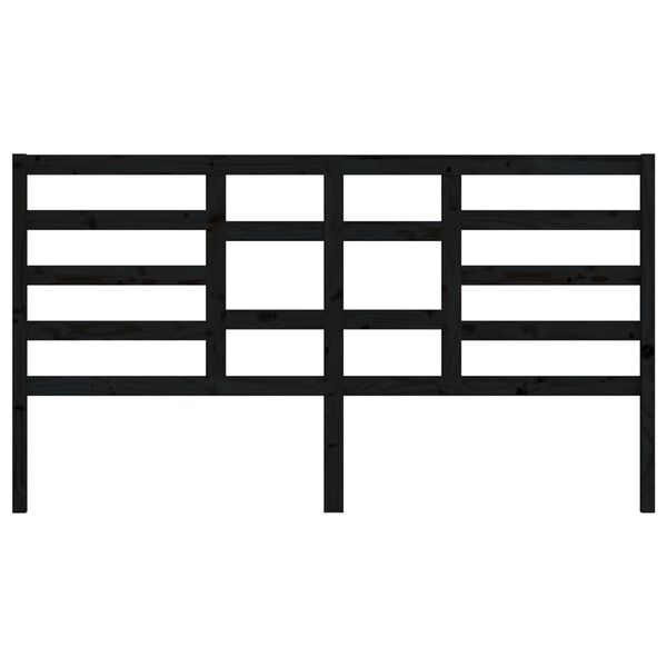 vidaXL Posteljno vzglavje črno 186x4x104 cm trdna borovina