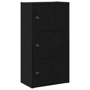 vidaXL Knjižna omara črna hrast 40x24x77 cm inženirski les