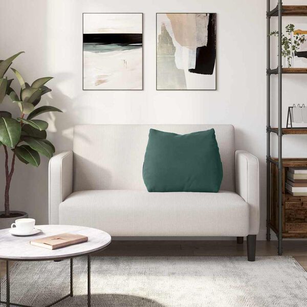 vidaXL Poglavni vzglavnik Temno zelena 60 x 20 x 50 cm Žametna tkanina