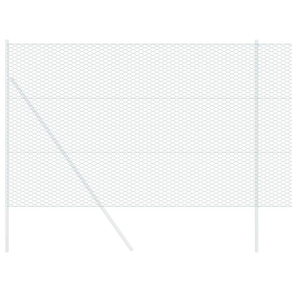 vidaXL Šestkotna ograja Zelena 1.6 x 25 m Jeklo