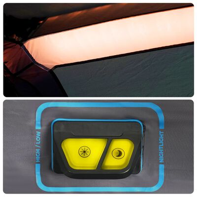 vidaXL Šotor za kampiranje z LED svetilko za 10 oseb svetlo zelen