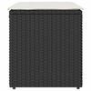vidaXL Vrtni stolčki z blazinami 2 kosa Črna 40x40x43 cm Poly Rattan
