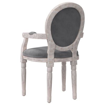 vidaXL Jedilni stol temno siv 54x56x96,5 cm žamet