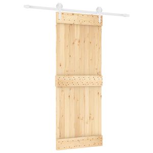 vidaXL Drsna vrata 80 x 210 cm Masiven borov les (neobdelan)