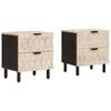 vidaXL Nočna omarica 2 kos Bela 40 x 33 x 46 cm Masiven les manga