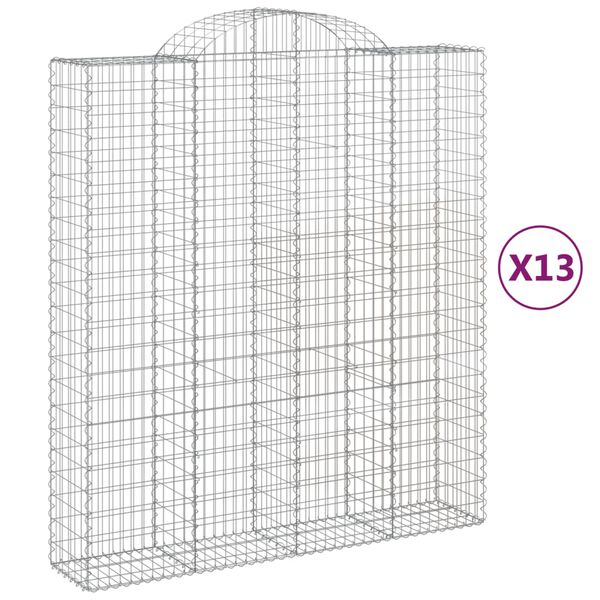 vidaXL Obokane gabion ko&scaron;are 13 kos 200x50x220/240 cm pocinkano železo