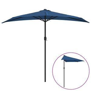 vidaXL Balkonski senčnik z aluminijastim drogom moder 270x144x222 cm