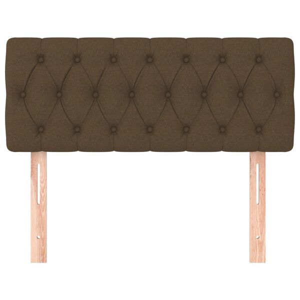 vidaXL Posteljno vzglavje temno rjav 90x7x78/88 cm blago