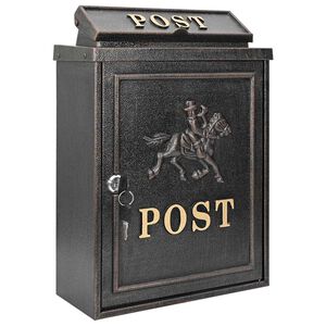 vidaXL Stenska Po&scaron;tna &Scaron;katla Bronasta 29 x 13 x 41 cm Lit aluminij