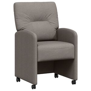 vidaXL Jedilni stoli s kolesi 2 pcs Taupe 57 x 67 x 95 cm blago