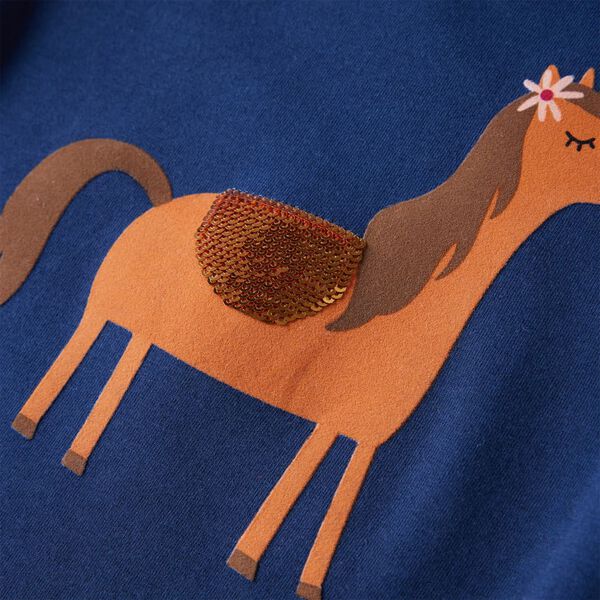 Otro&scaron;ka majica z dolgimi rokavi mornarsko modra 104