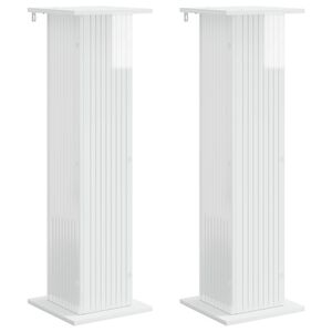vidaXL Stojalo za rastline 2 kos Bela visok sijaj 30,5 x 30 x 100,5 cm