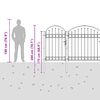 vidaXL Ograjna vrata z ukrivljenim vrhom Siva 400 x 100 cm Jeklo