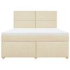 vidaXL Box spring postelja z vzmetnico krem 180x200 cm blago