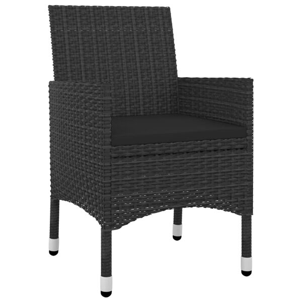 vidaXL Vrtna jedilna garnitura 7-delna z blazinami PE ratan in steklo