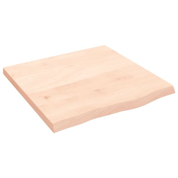vidaXL Mizna plo&scaron;ča 60x60x(2-4) cm neobdelana trdna hrastovina