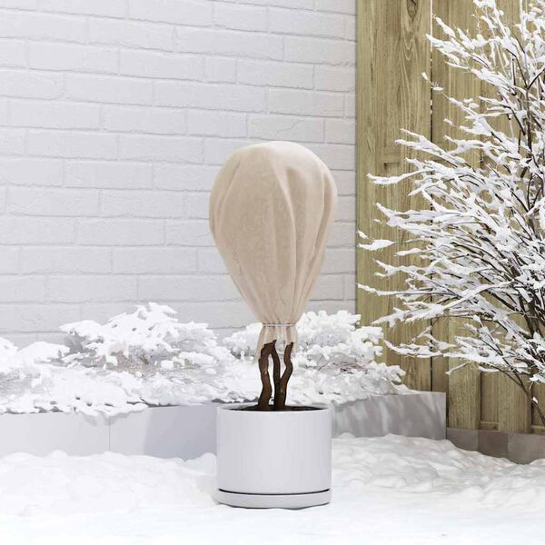 vidaXL Fleece za za&scaron;čito rastlin pred zmrzaljo Bež 20 x 1,6 m