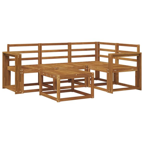 vidaXL Zunanja garnitura za sedenje 5 pcs Naravna Masiven les akacije