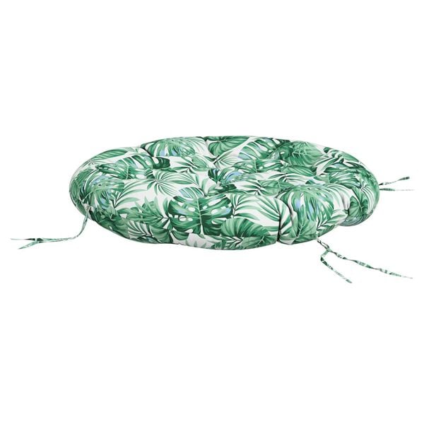 vidaXL Okrogla blazina vzorec listja &Oslash; 100 x 11 cm oxford tkanina