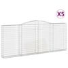 vidaXL Obokane gabion košare 5 kosov 400x30x160/180cm pocinkano železo