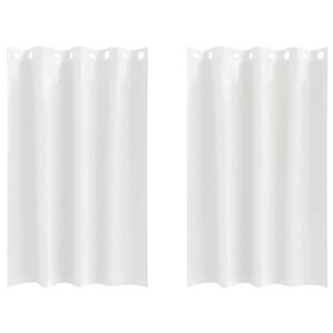 vidaXL Zavese za zatemnitev z obroči 2 kos Bela 175 x 140 cm Poliester