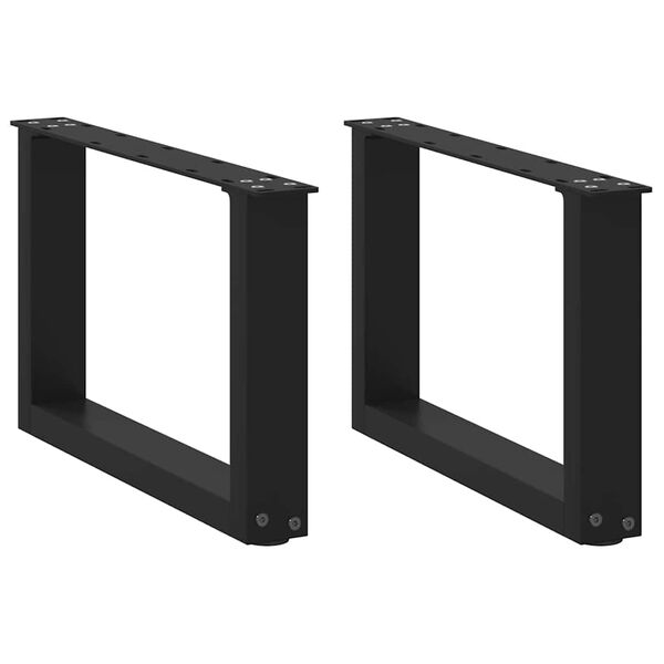 vidaXL Noge za klubsko mizico v obliki črke U, 2 kosa, črne, 50 x (30-31) cm, jeklo