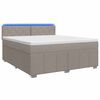 vidaXL Postelja boxspring z vzmetnico Taupe 160 x 200 cm Blago