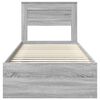 vidaXL Konstrukcija postelje z vzglavjem Siva Sonoma 100 x 200 cm