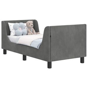 vidaXL Posteljica za malčke z vzglavjem Temno siva 70 x 140 cm Žamet