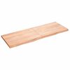 vidaXL Stenska polica svetlo rjava 140x50x(2-4) cm trdna hrastovina